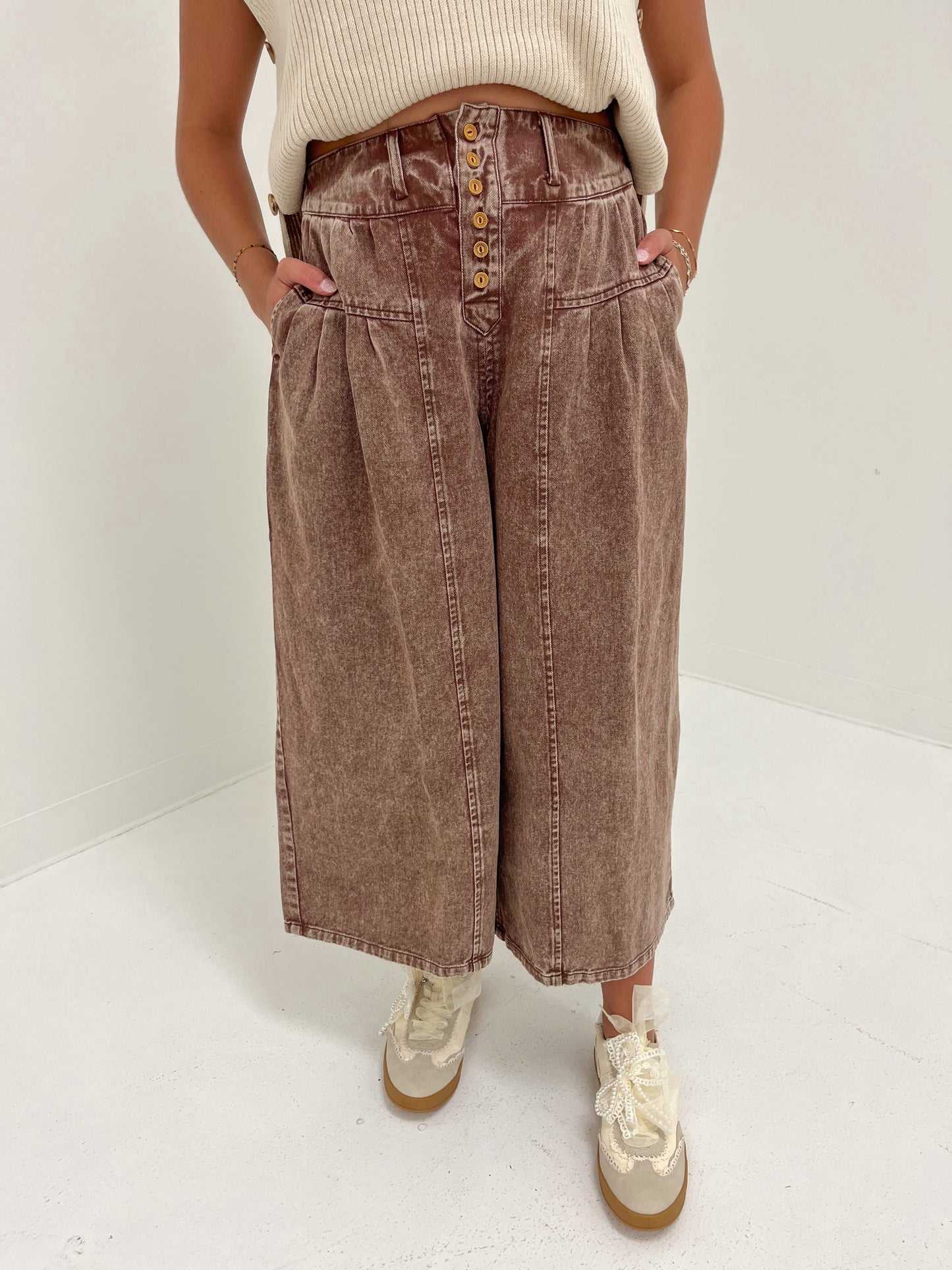 Cocoa Thread Wide Leg Pants | Brown