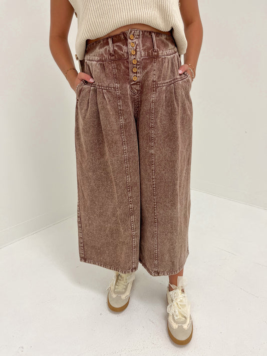 Cocoa Thread Wide Leg Pants | Brown