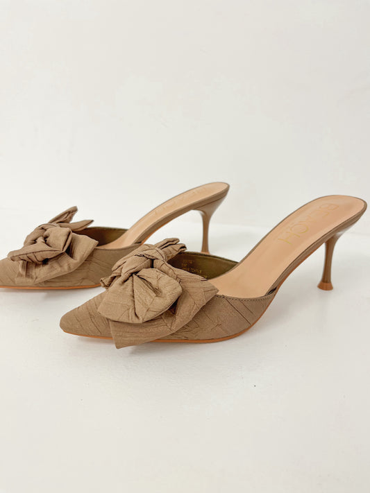 Goldie Heeled Mule | Taupe