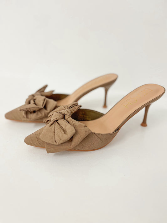 Goldie Heeled Mule | Taupe