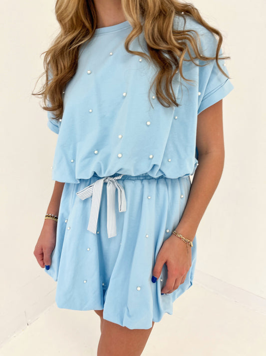 What Lovers Do Pearl Top | Light Blue