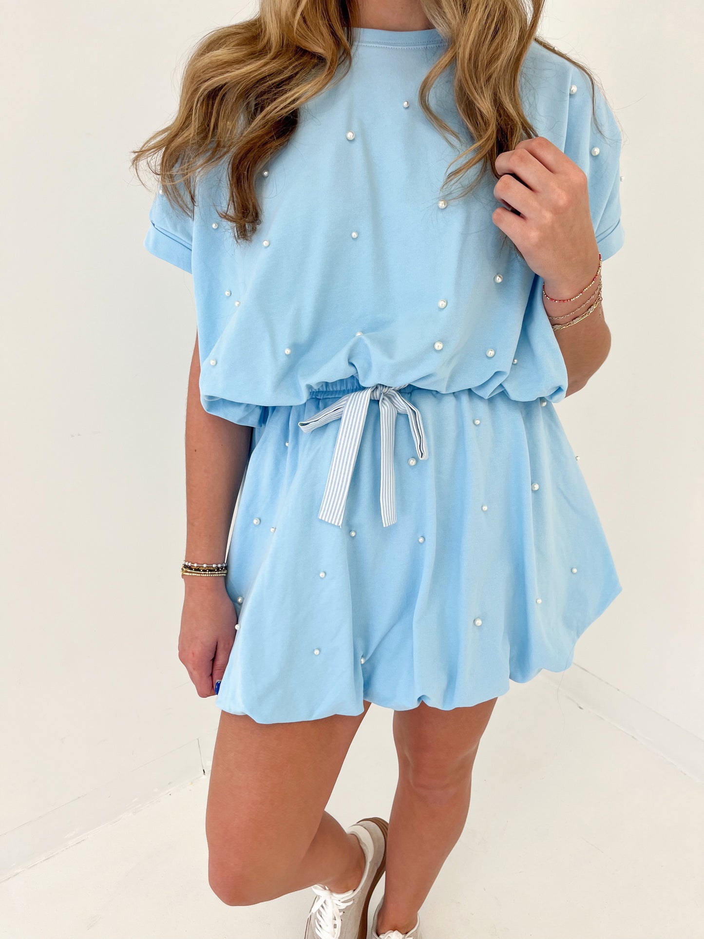 What Lovers Do Pearl Mini Skirt | Light Blue