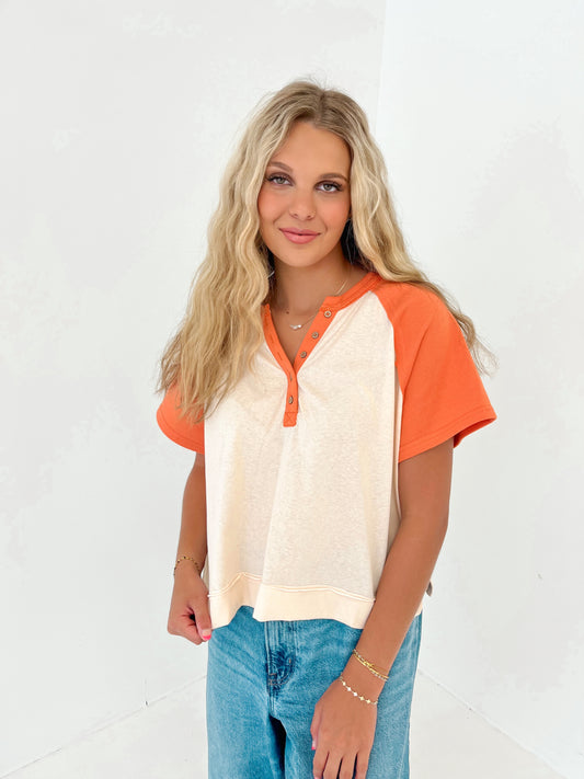 First Down Color Block Top | Sunkist