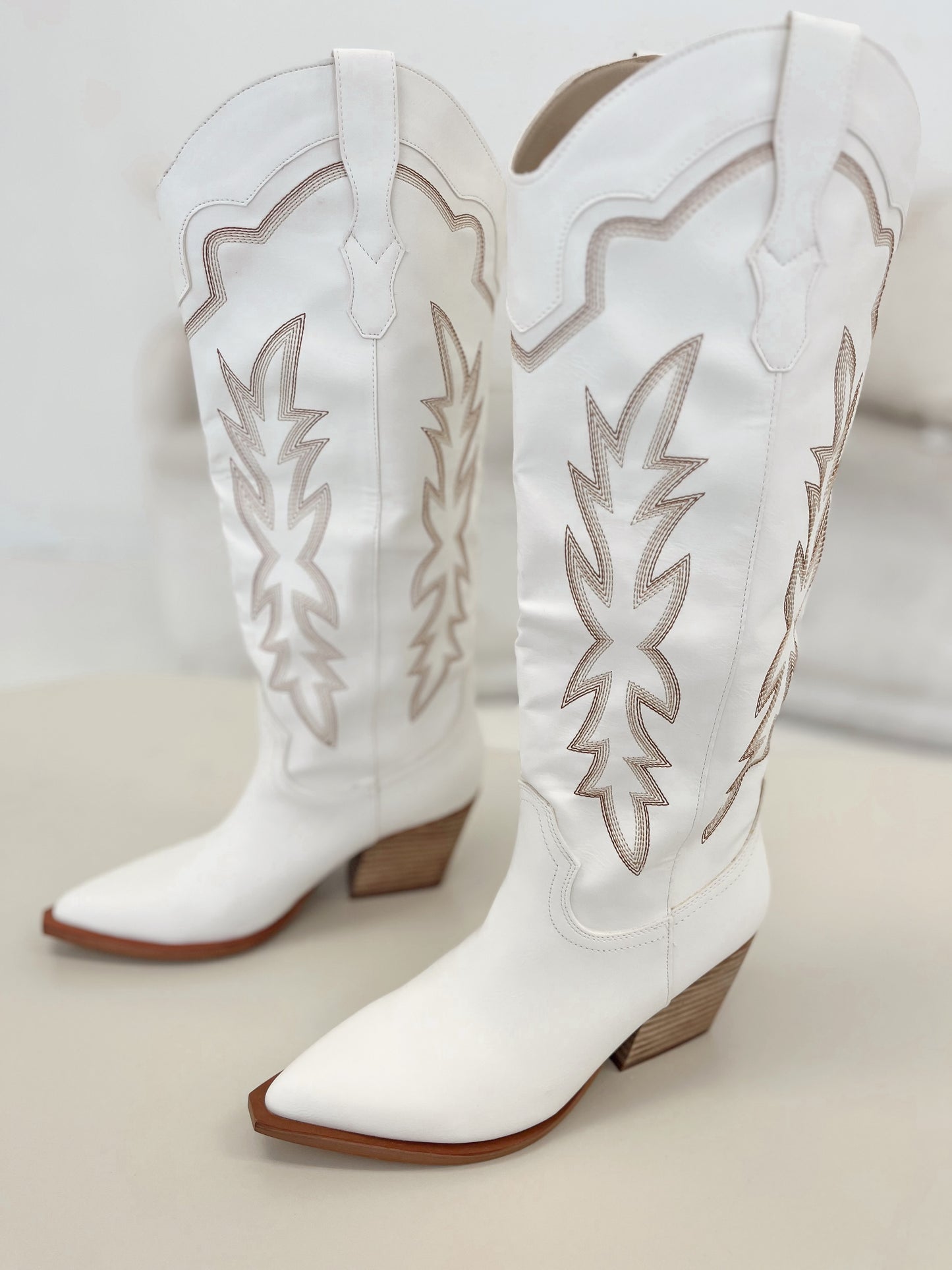 Indigo Western Boots | White