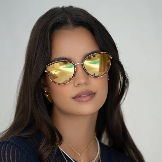 FREYRS Luna Sunglasses | Tortoise/Gold Mirror