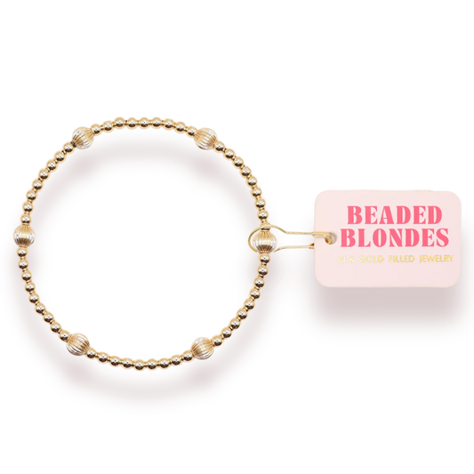 Claire Fluted Bracelet Gold | Beaded Blondes