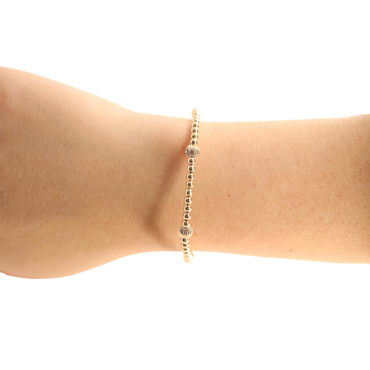 Claire Fluted Bracelet Gold | Beaded Blondes