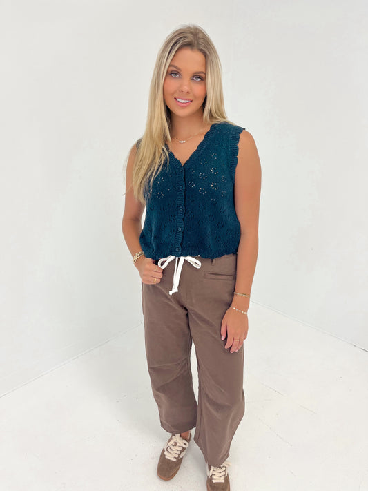 Midnight Blues Knit Sweater Vest | Navy