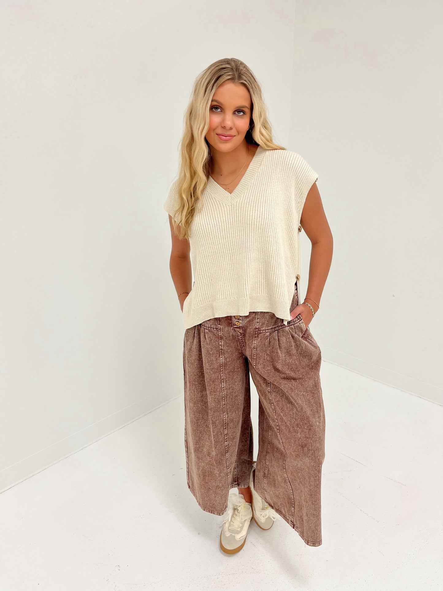 Knit & Now Sweater Vest | Sand