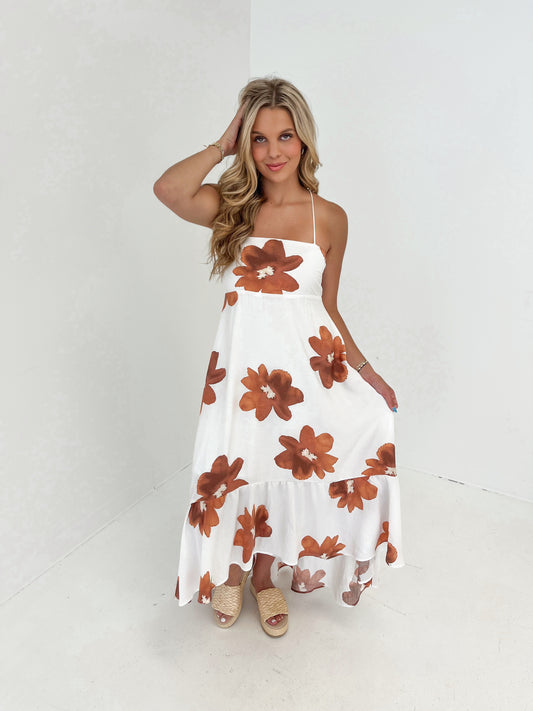 At Sunset Floral Midi Dress