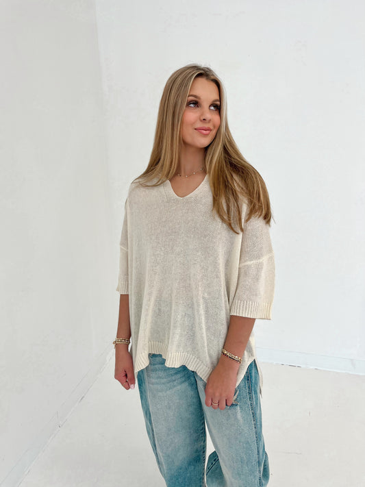 Sun & Sand Knit Top | Cream