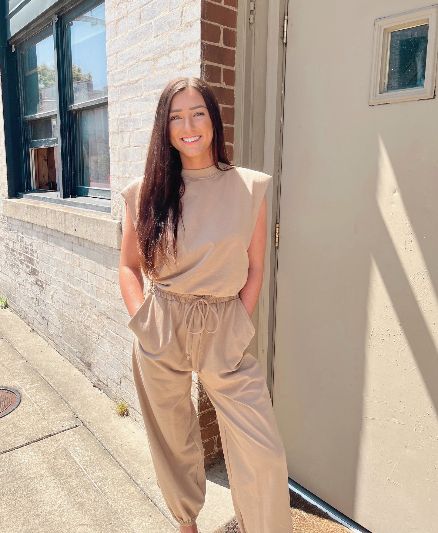 On The Go Jumpsuit | Coffee