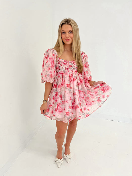 Southern Bloom Floral Mini Dress