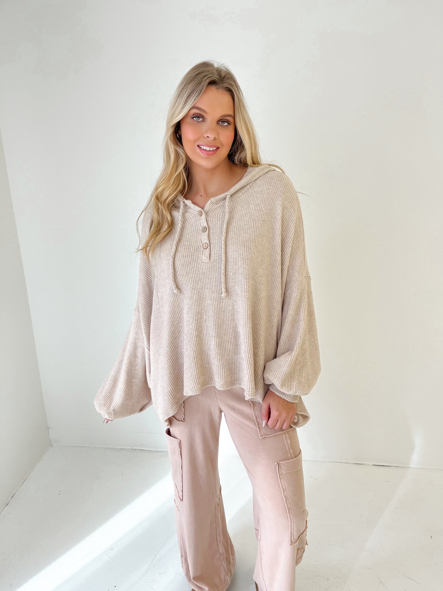 Knit & Neutral Hooded Pullover | Oatmeal