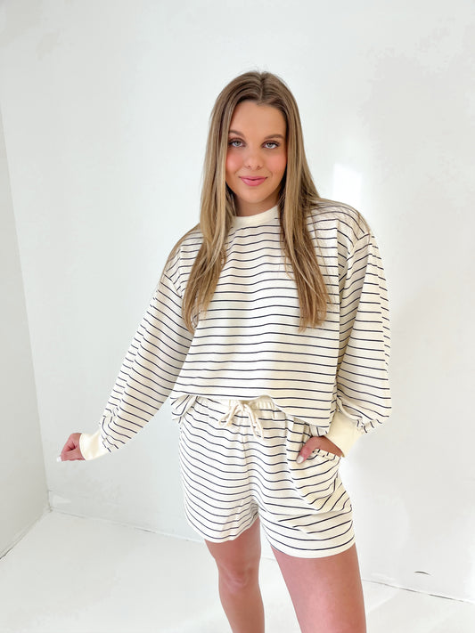 Simple Lines Pullover Top | Cream