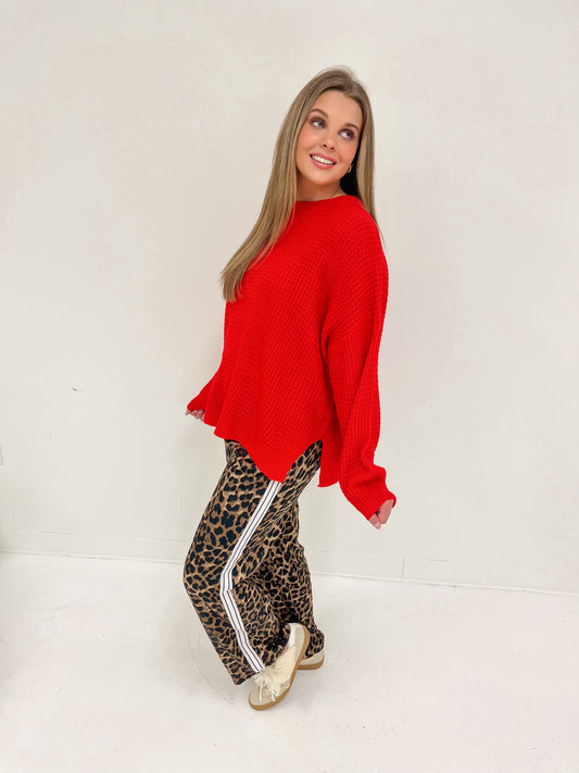 Cherry Pop Knit Sweater | Red