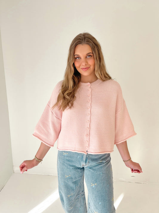 Blush Babe Cardi Top | Pink