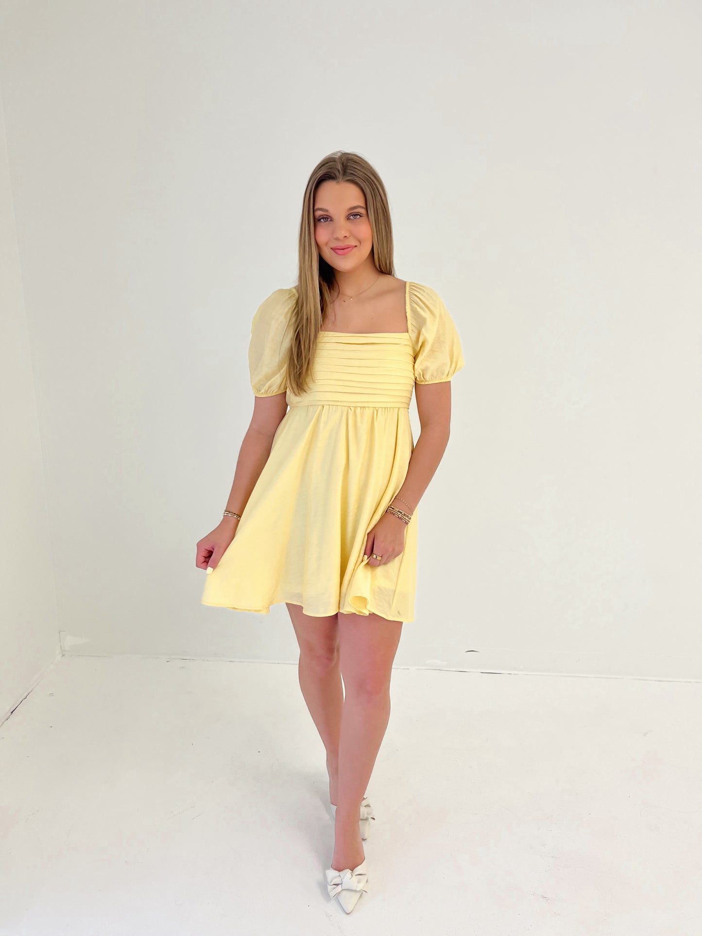 Buttercup Breeze Mini Dress | Light Yellow