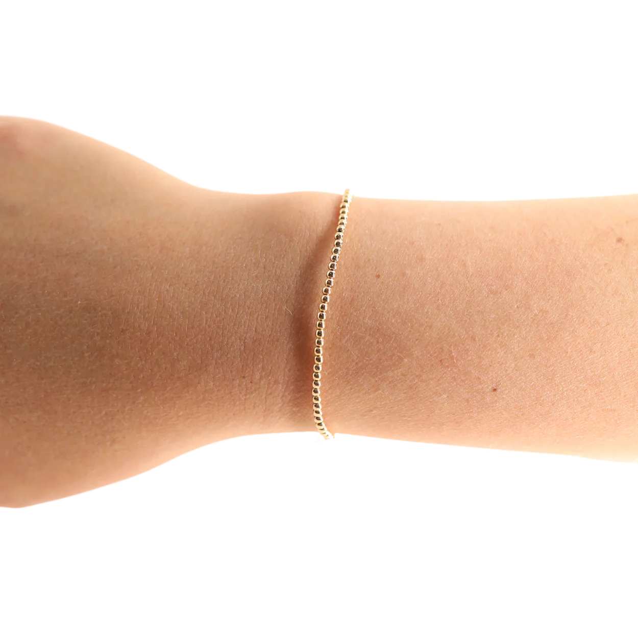 2MM Gold Beaded Bracelet | Beaded Blondes