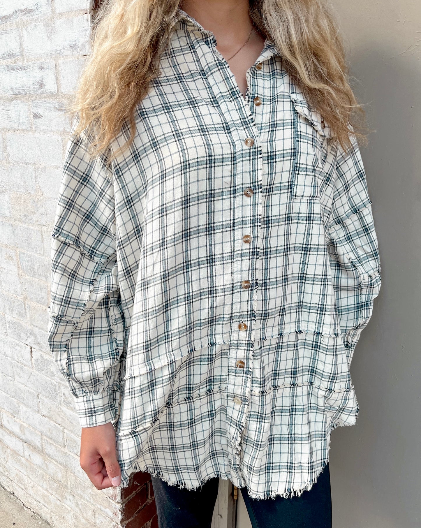 Cover Me Up Plaid Shirt | Natural