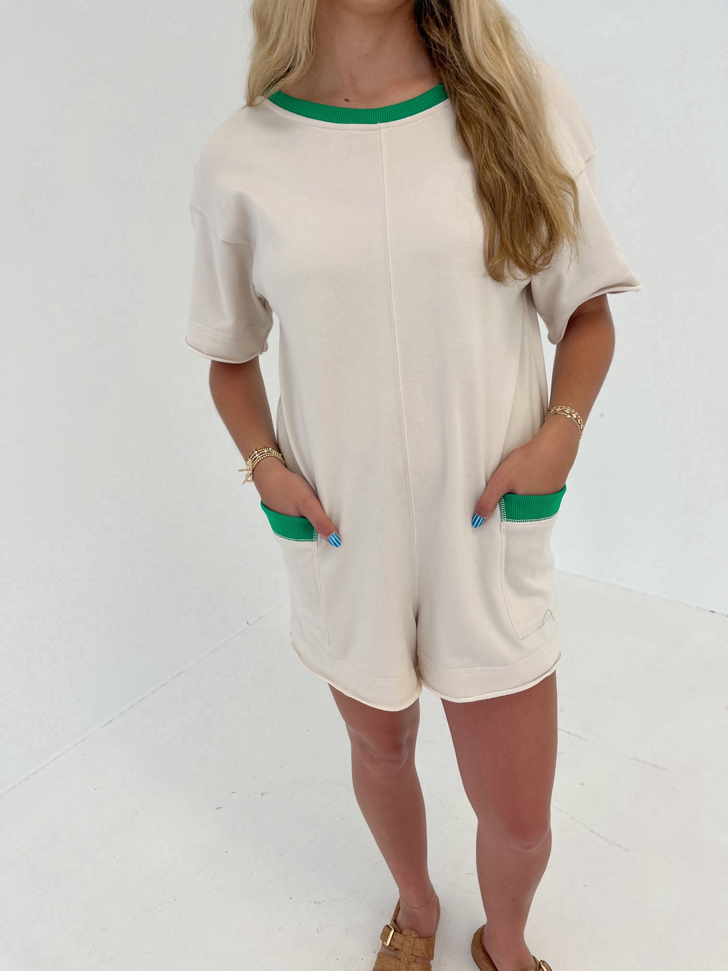 Travel Day Terry Romper | Beige