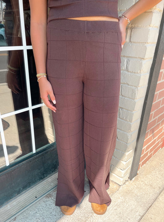 Long Weekend Wide Leg Bottoms | Chocolate