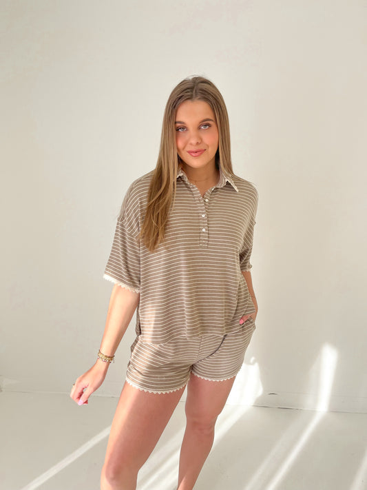 Stripe Season Top | Taupe