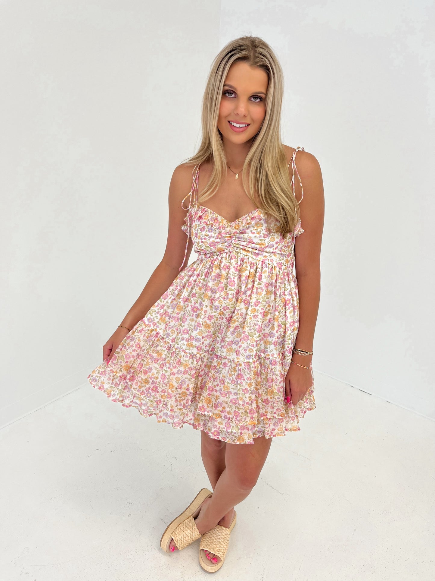 Summer Bloom Mini Dress | Pink