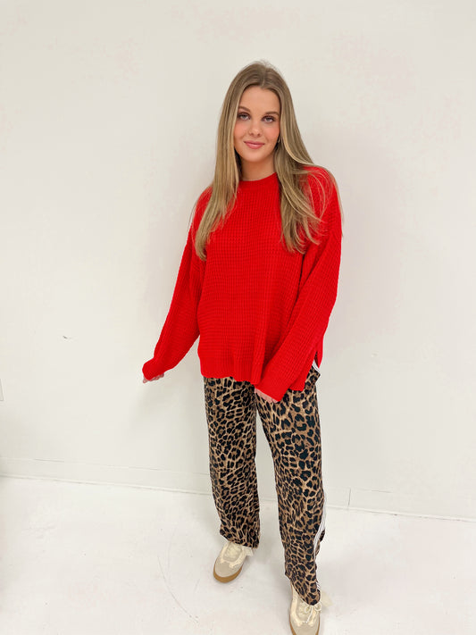 Cherry Pop Knit Sweater | Red
