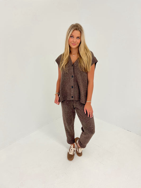 Cozy Up Knit Sweater Pants | Dark Chocolate