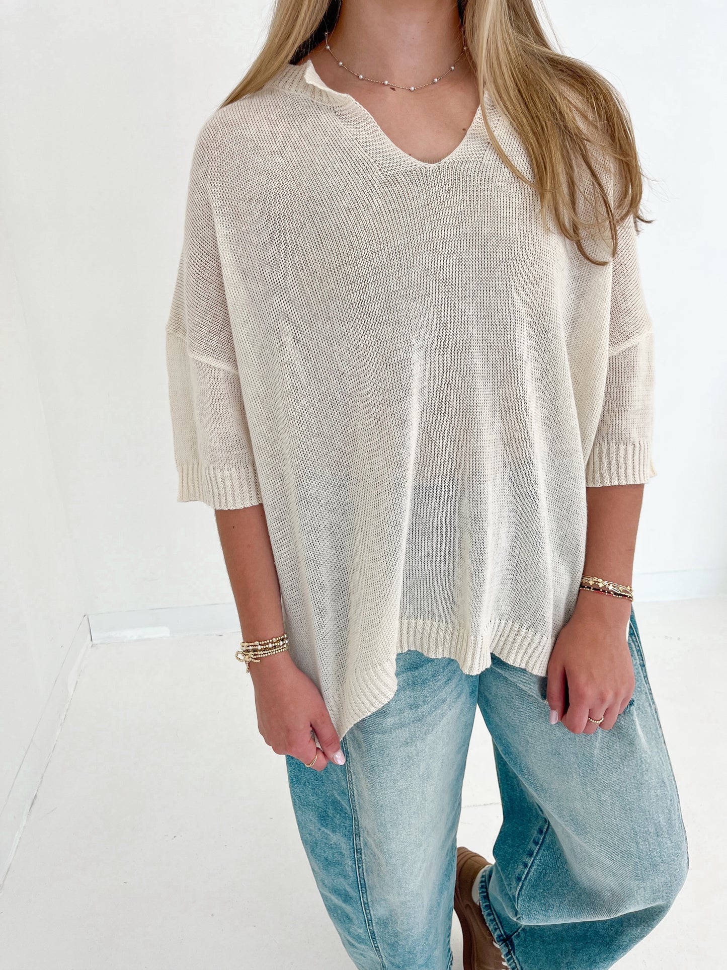 Sun & Sand Knit Top | Cream