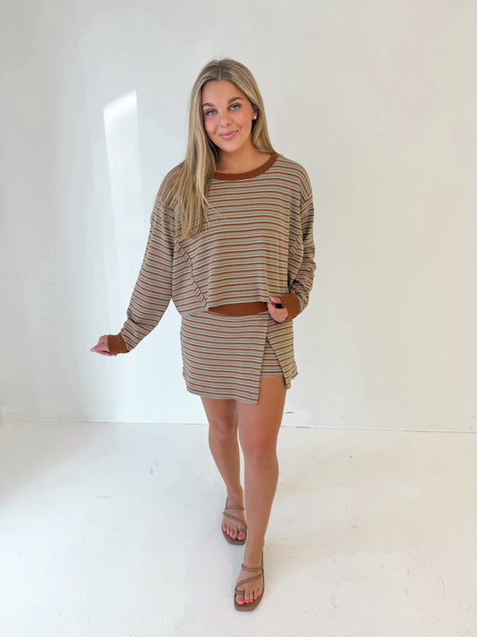 Easy Days Striped Top | Dry Herb