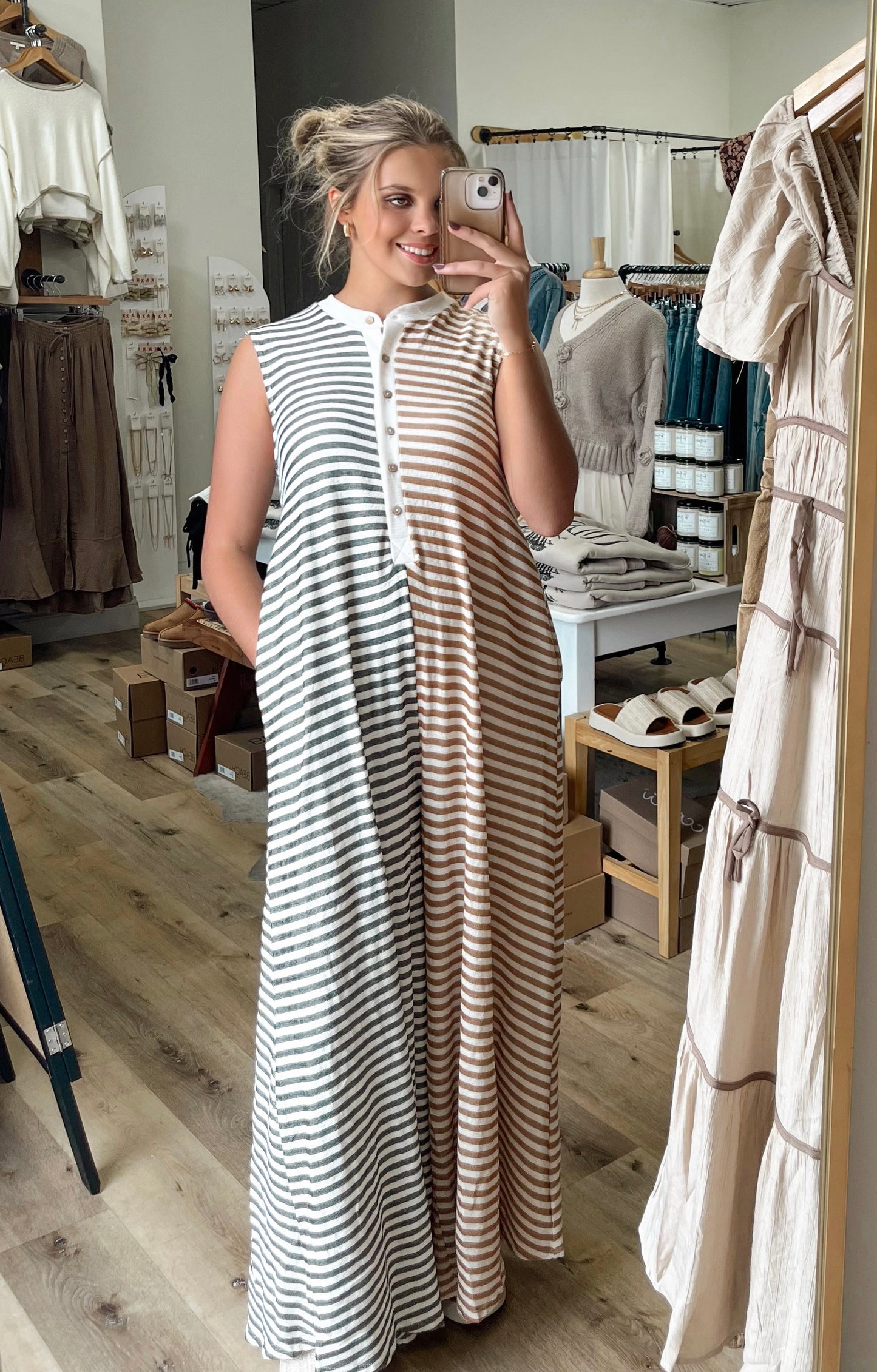 Good Life Striped Wide Leg Jumpsuit