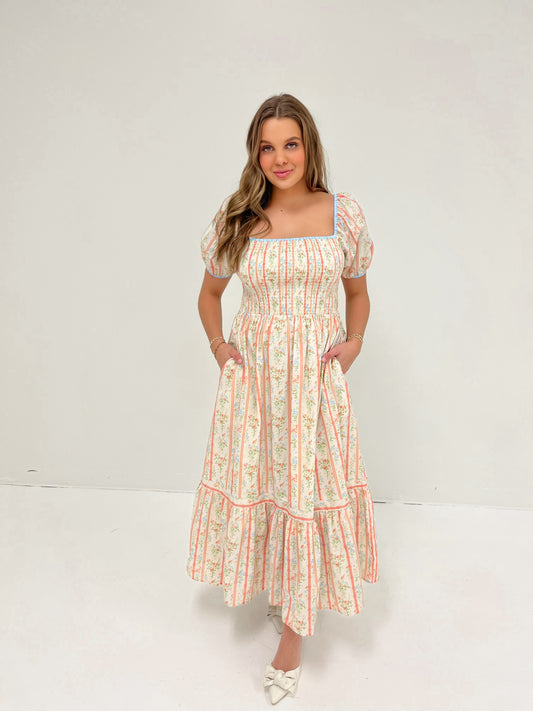 Petal Pop Maxi Dress | Cream Floral