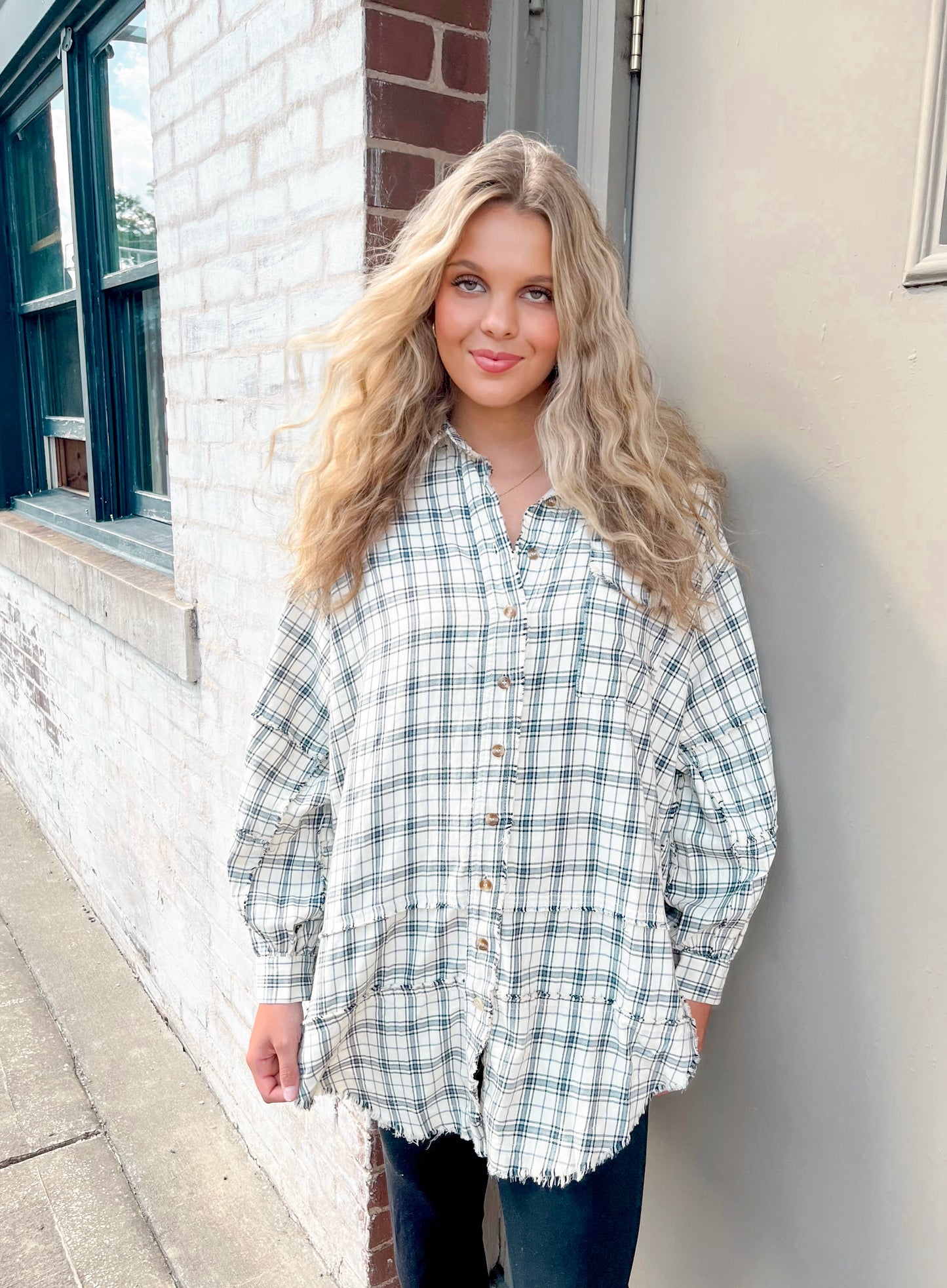 Cover Me Up Plaid Shirt | Natural