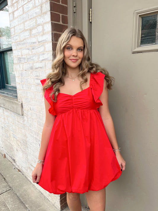 Ruffle Me Mini Dress | Red