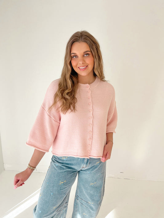 Blush Babe Cardi Top | Pink