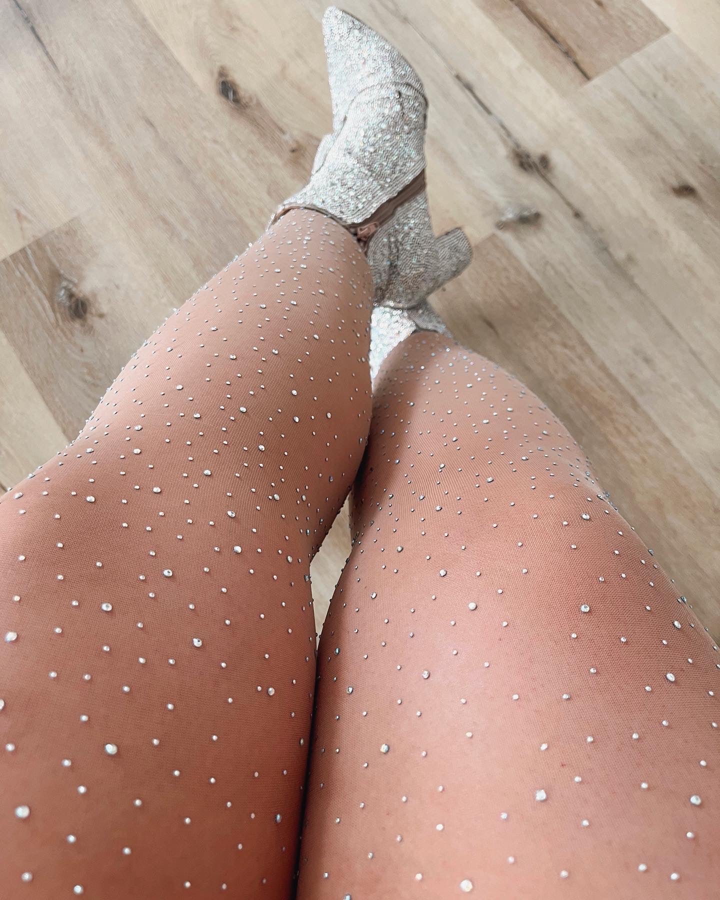 Rhinestone Sheer Tights
