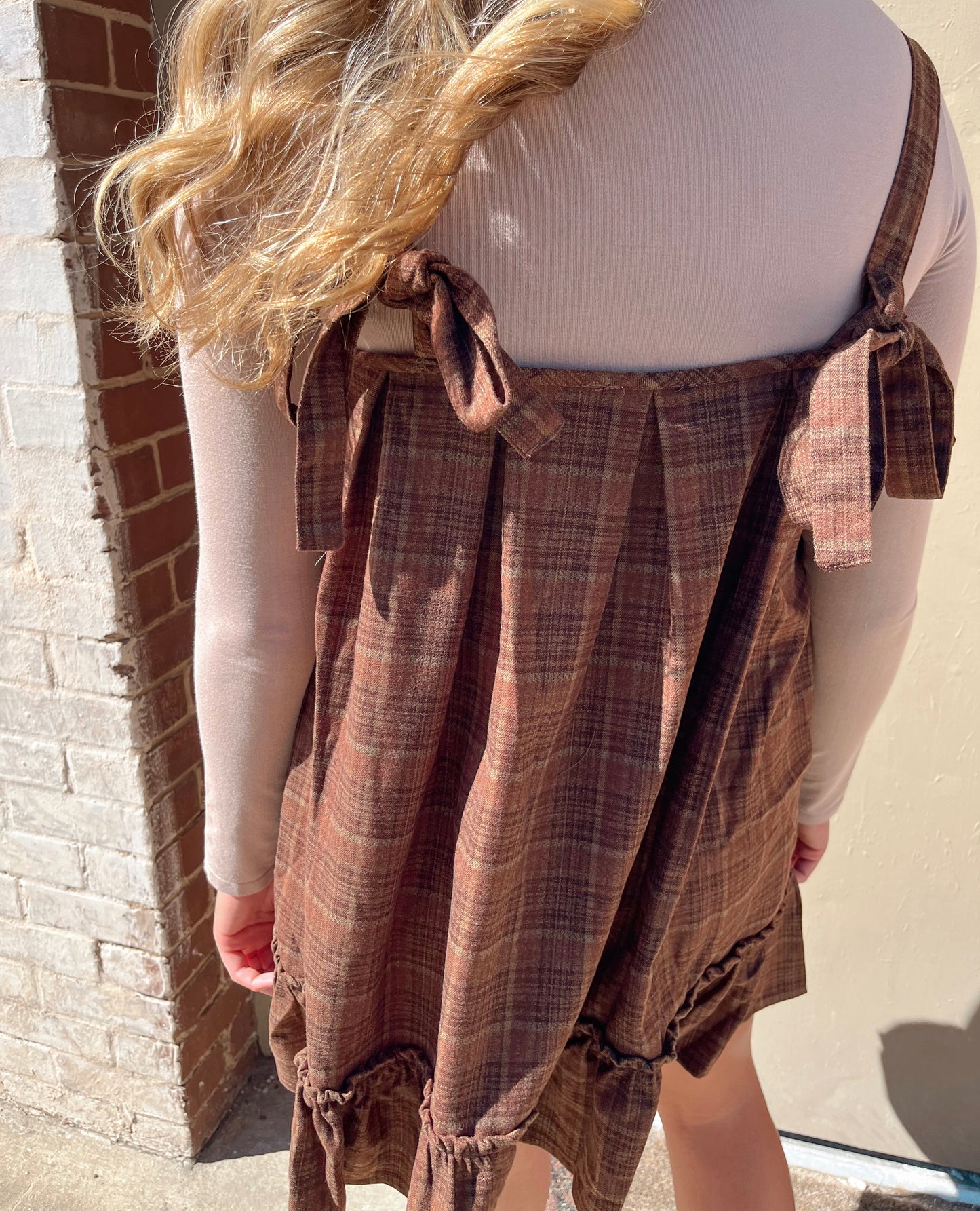 Fall Breeze Plaid Mini Dress | Brown