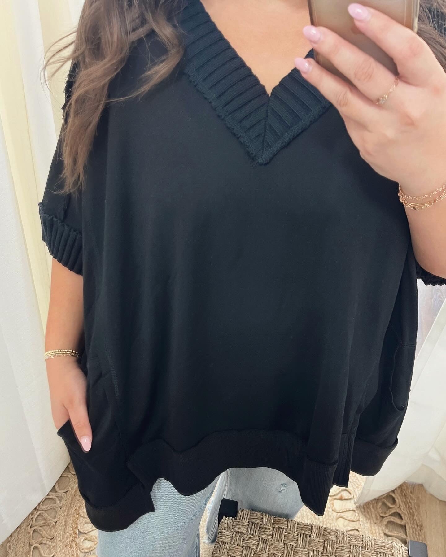 Simply Casual Oversized Top | Black