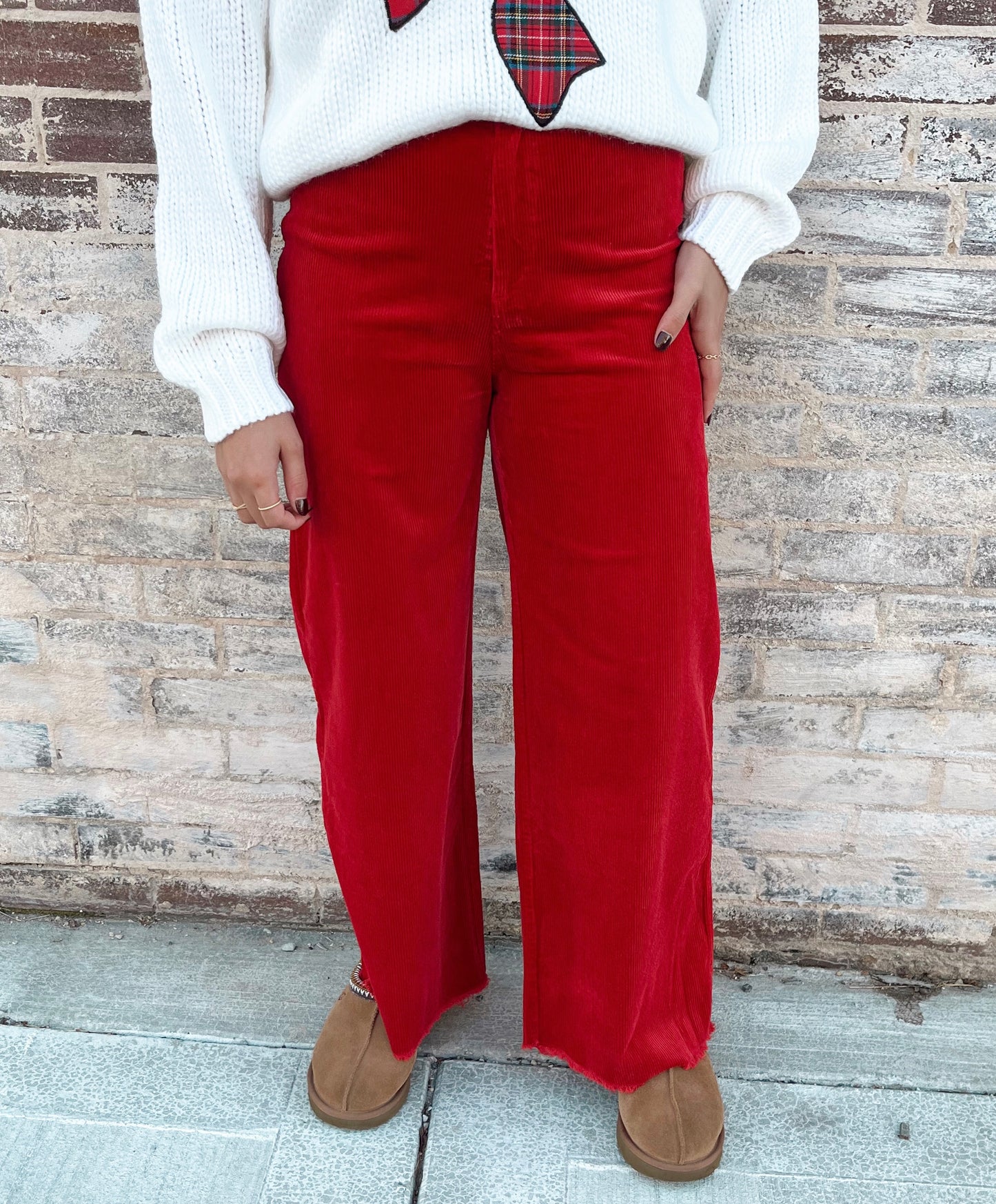 Always Festive Corduroy Pants | Red