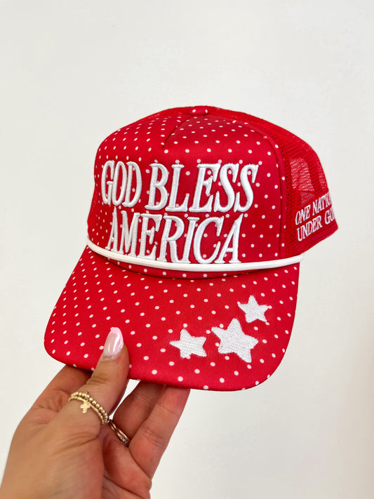 God Bless America Hat | Red