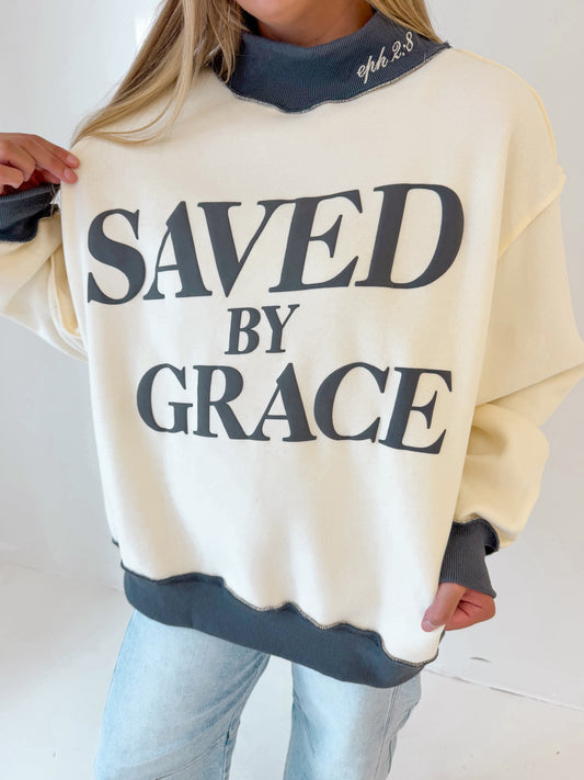 Saved By Grace Mock Neck