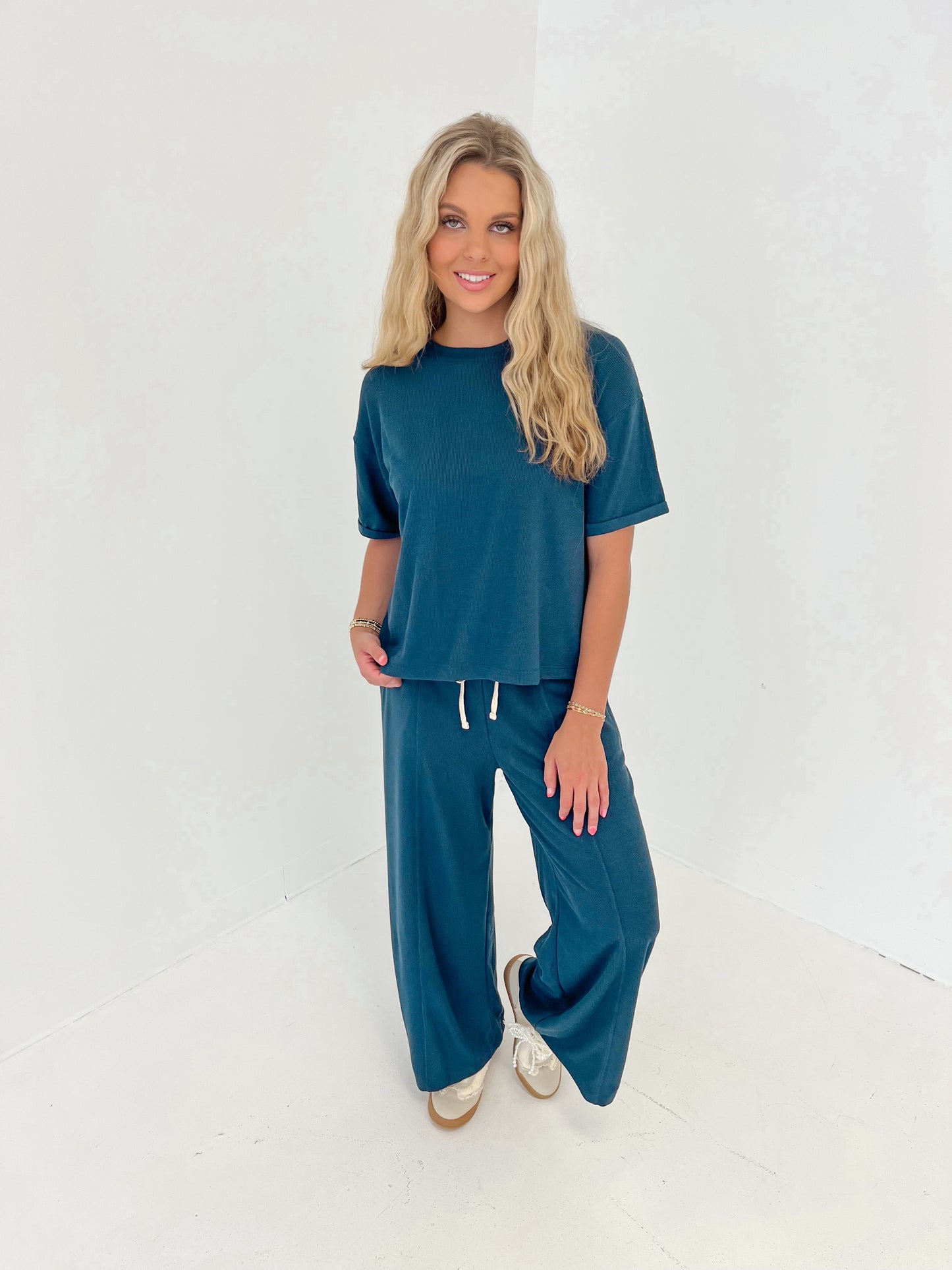 Study Break Waffle Top | Navy