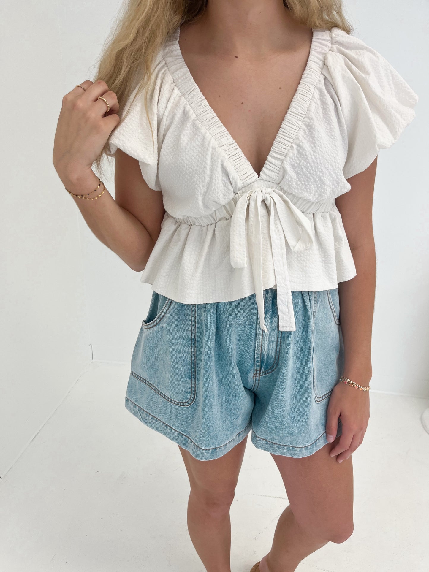 Maseille Solid Knit Top | Ivory