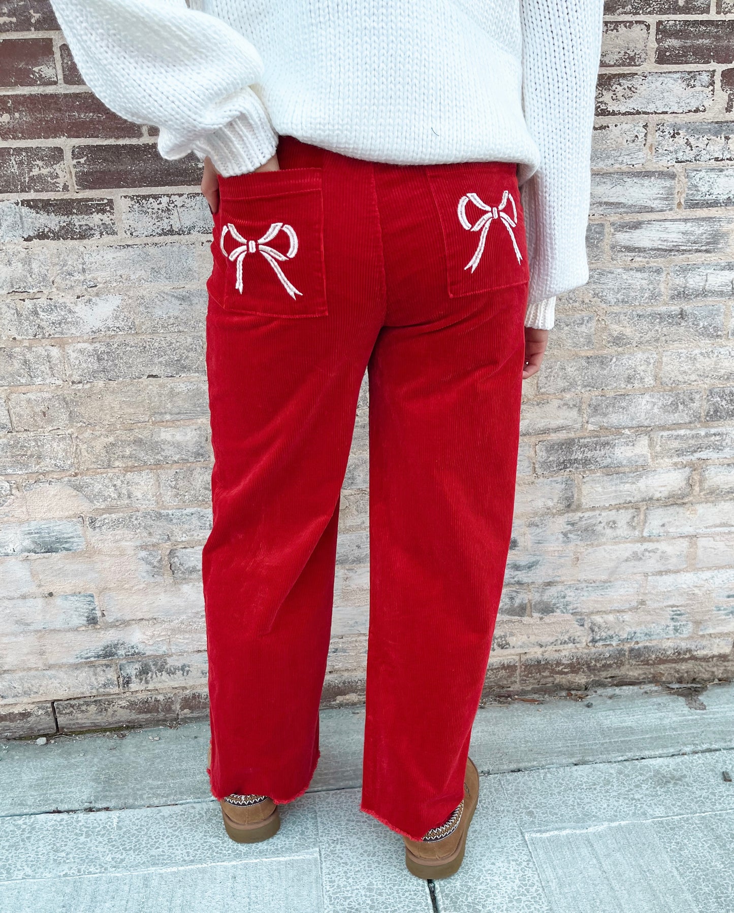 Always Festive Corduroy Pants | Red