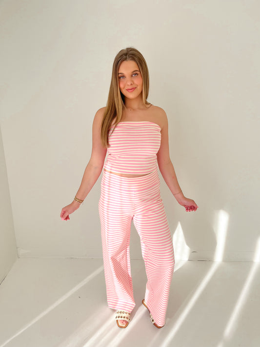 Pretty In Pink Striped Bottoms
