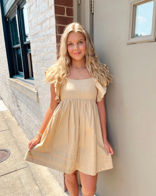 Golden Hour Mini Dress | Taupe