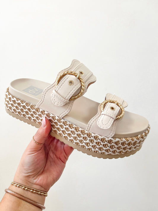 Serpent Platform Sandals | Ivory Multi