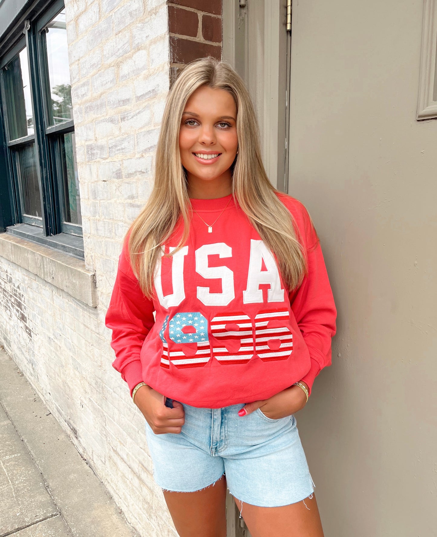 USA Oversized Sweatshirt | Tomato